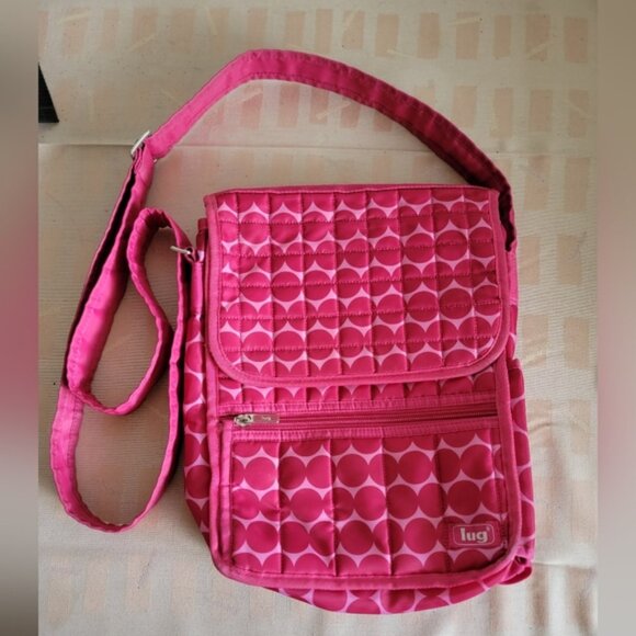 Lug Pink Polka Dot Crossbody Bag
